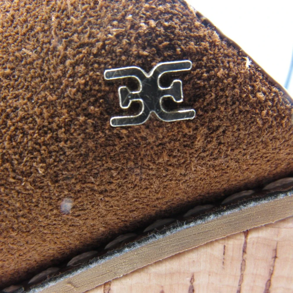 Sam Edelman Ranger Wedge Sandals Women's 6.5M Brown Suede‎ Cork Platform